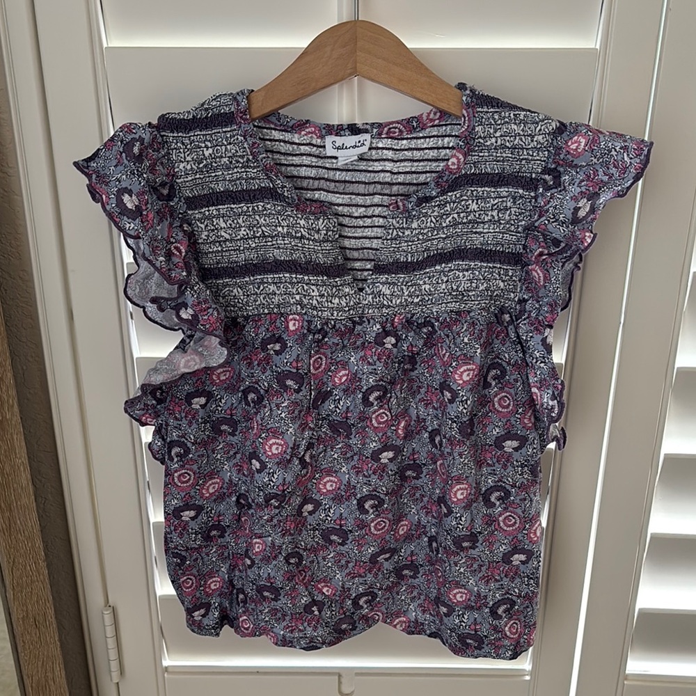 Girls Splendid Ruffle Sleeve Top Size 8